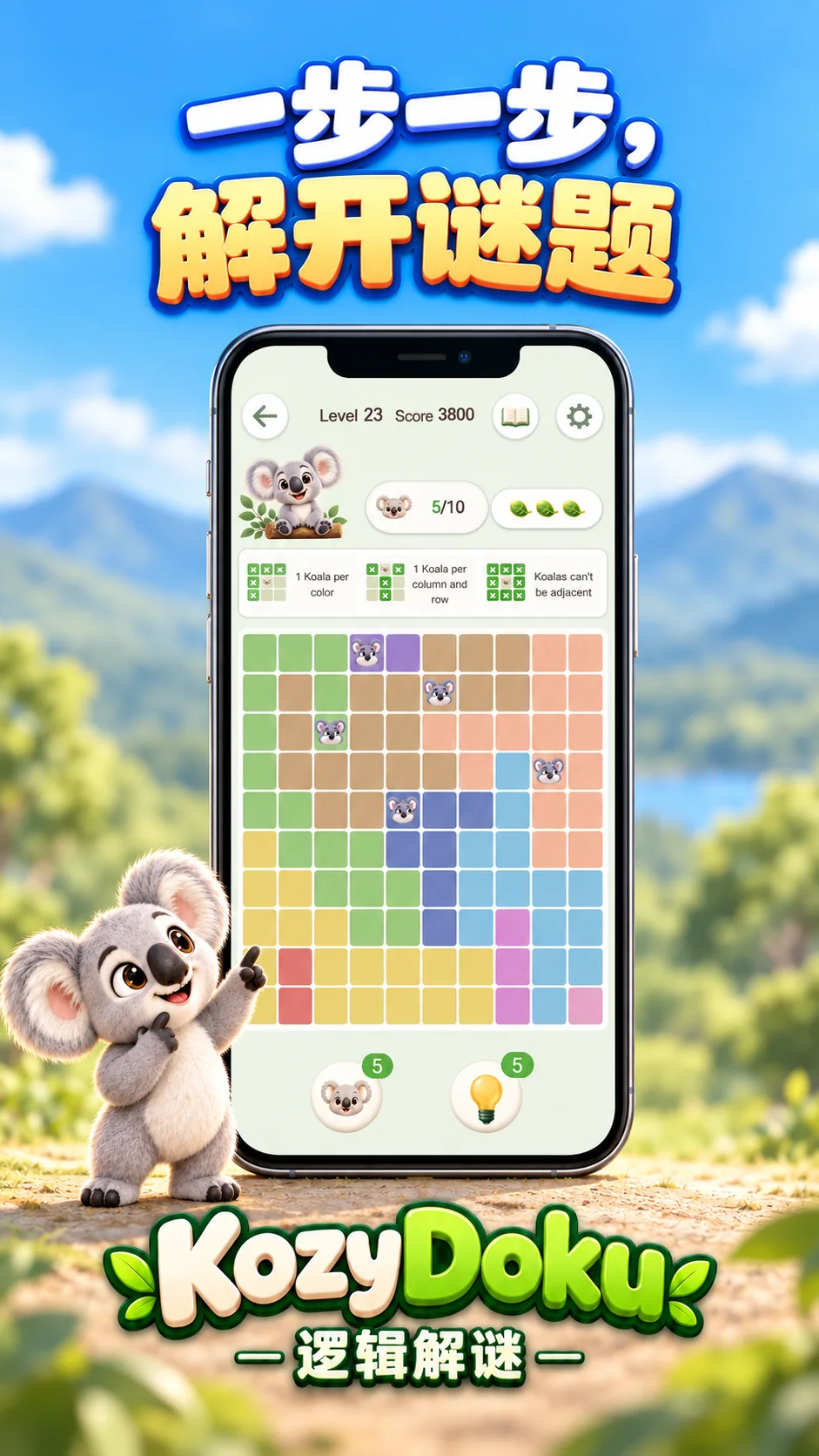 Find the only place each koala can go